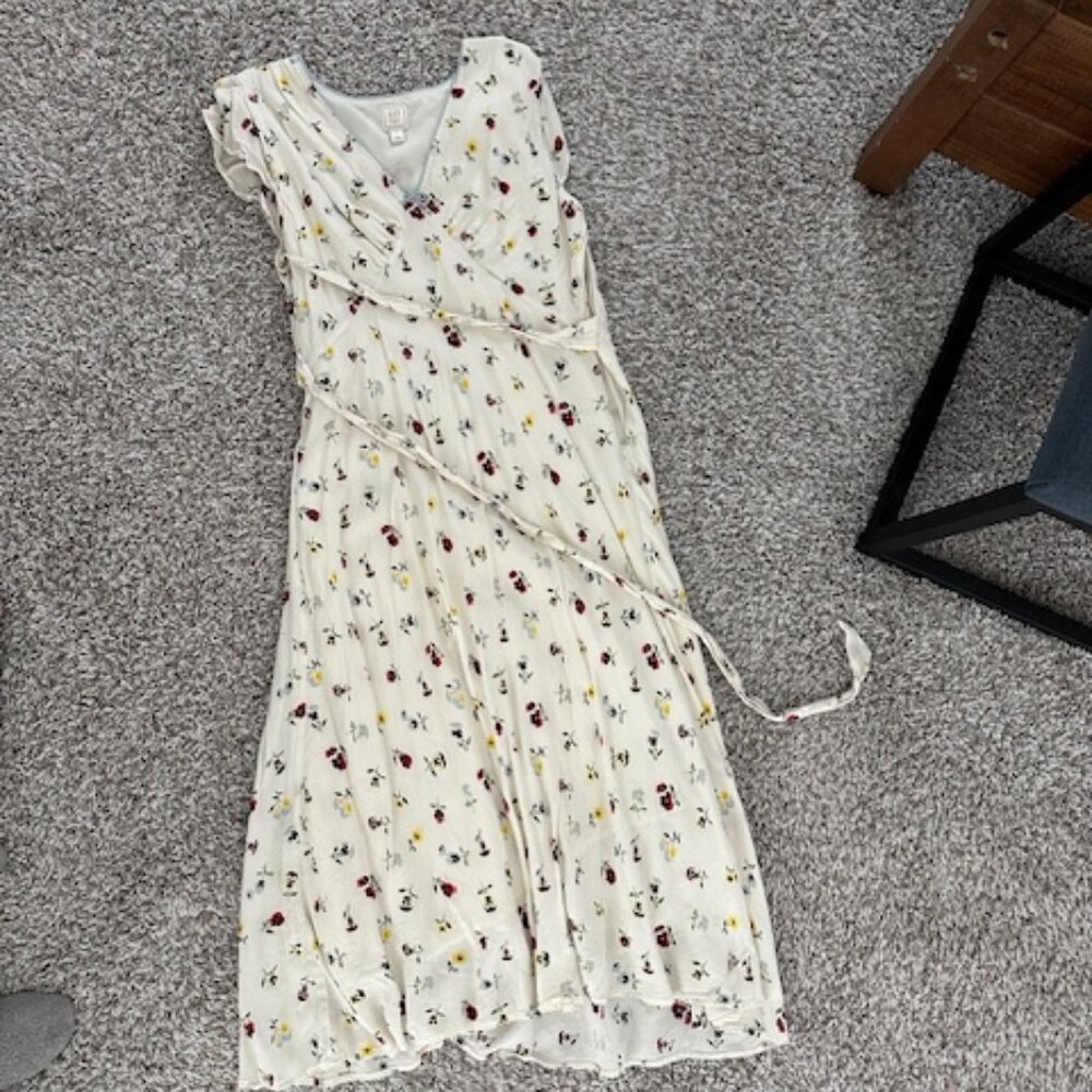 Floral Midi Dress in Cream